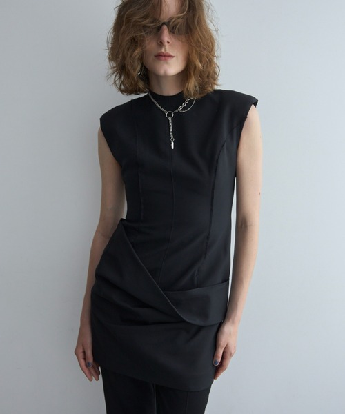 JOSE MOON(ジョゼムーン)の「POWER SHOULDER MINI DRESS/パワーショルダーミニドレス(ワンピース・レディース・ブラック/グレー・36/38)」の21枚目の写真