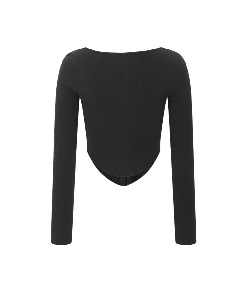 PLEASENOFOLLOW(プリーズノーフォロー)の「Kaya Button Shirring Long Sleeve Top (Black)(Tシャツ/カットソー・レディース・その他・FREE)」の3枚目の写真