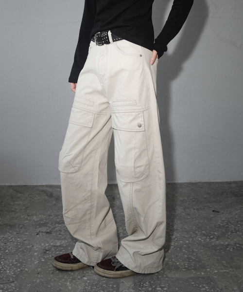 MIM the wardrobe(ミームザワードローブ)の「フロントカーゴパンツ_アイボリー(その他パンツ・レディース・その他・X-SMALL/SMALL/MEDIUM/LARGE)」の4枚目の写真