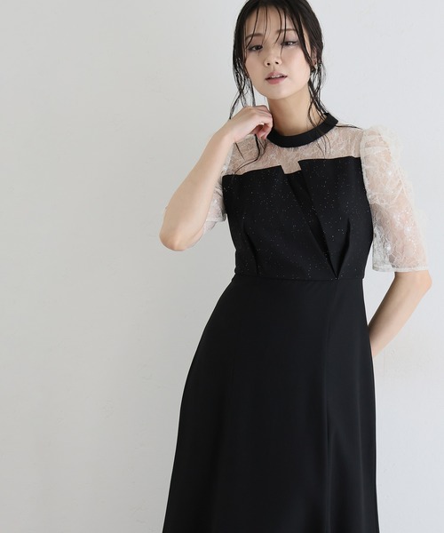 PourVous(プールヴー)の「ロング&袖あり フォーマル ビスチェ マーメードシルエット ギャザースリーブ ラメ セレモニー 結婚式二次会 パーティードレス お呼ばれ オケージョンドレス 同窓会成人式(ドレス・レディース・ネイビー/モーブ系/ブルーグレー/ブラック・SS/L/M)」の12枚目の写真