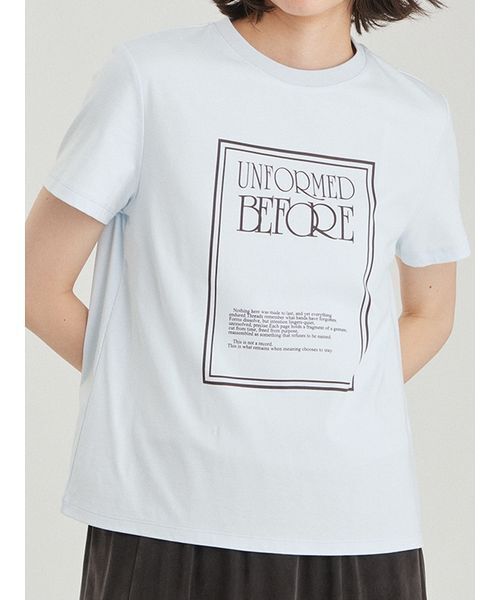 Mila Owen(ミラオーウェン)の「【接触冷感】アートブックグラフィックTシャツ(Tシャツ/カットソー・レディース・ベージュ/チャコールグレー/ホワイト/ライトブルー・F)」の7枚目の写真
