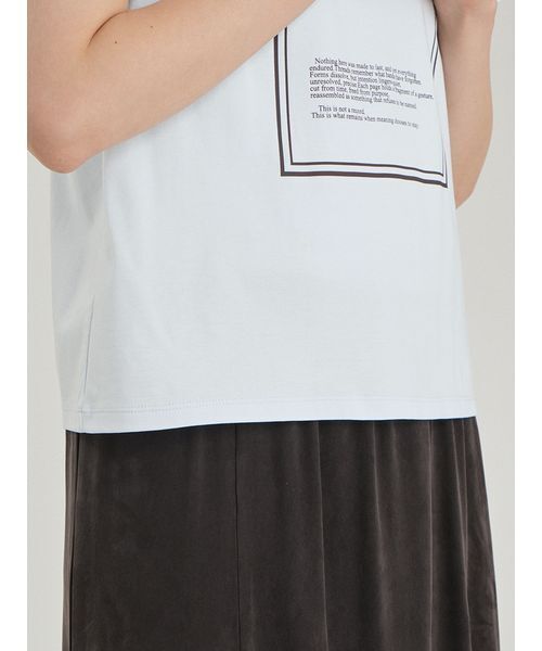 Mila Owen(ミラオーウェン)の「【接触冷感】アートブックグラフィックTシャツ(Tシャツ/カットソー・レディース・ベージュ/チャコールグレー/ホワイト/ライトブルー・F)」の9枚目の写真
