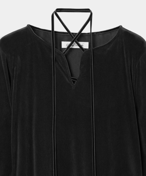 tanakadaisuke(タナカダイスケ)の「【tanakadaisuke/タナカダイスケ】flocky tulle pullover/フロッキーチュールプルオーバー(Tシャツ/カットソー・レディース・ブラック・FREE)」の5枚目の写真