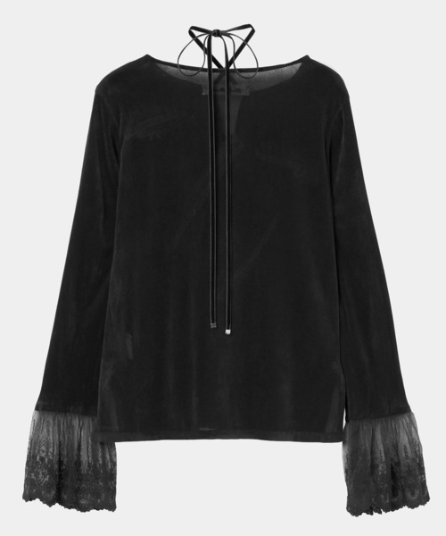 tanakadaisuke(タナカダイスケ)の「【tanakadaisuke/タナカダイスケ】flocky tulle pullover/フロッキーチュールプルオーバー(Tシャツ/カットソー・レディース・ブラック・FREE)」の6枚目の写真