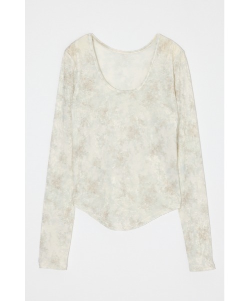 MOUSSY(マウジー)の「2WAY FLOWER VELOUR トップス(Tシャツ/カットソー・レディース・アイボリー/ネイビー・FREE)」の7枚目の写真