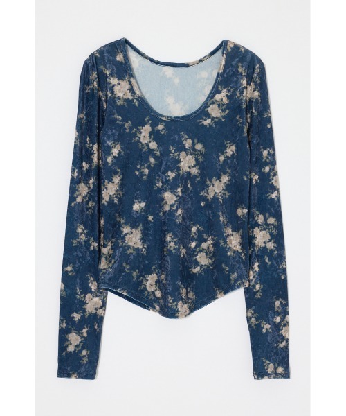 MOUSSY(マウジー)の「2WAY FLOWER VELOUR トップス(Tシャツ/カットソー・レディース・アイボリー/ネイビー・FREE)」の19枚目の写真