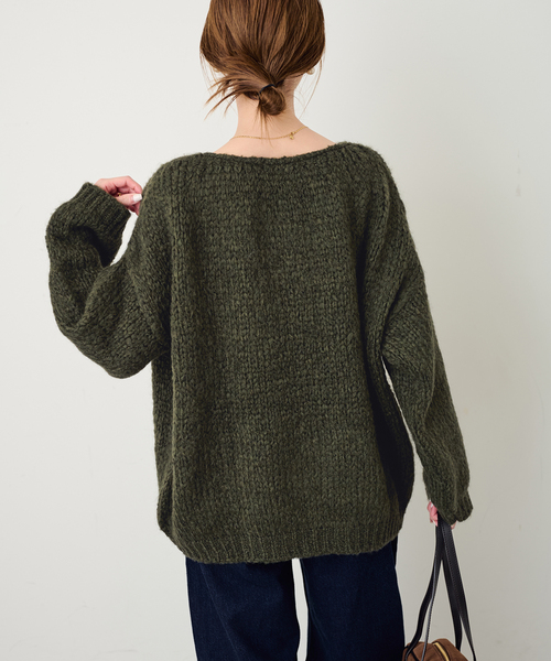 TRICOTS JEAN MARC（トリコットジーンマルク）の「《追加》TRICOTS JEAN MARC/トリコットジーンマルク SLOBE別注 PO KNIT（ニット/セーター・レディース・ホワイト/ライトグレー/カーキ/ピンク・FREE）」の5枚目の写真
