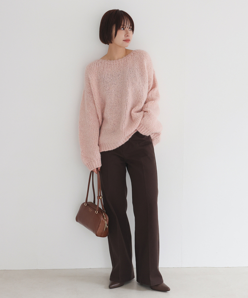 TRICOTS JEAN MARC（トリコットジーンマルク）の「《追加》TRICOTS JEAN MARC/トリコットジーンマルク SLOBE別注 PO KNIT（ニット/セーター・レディース・ホワイト/ライトグレー/カーキ/ピンク・FREE）」の6枚目の写真