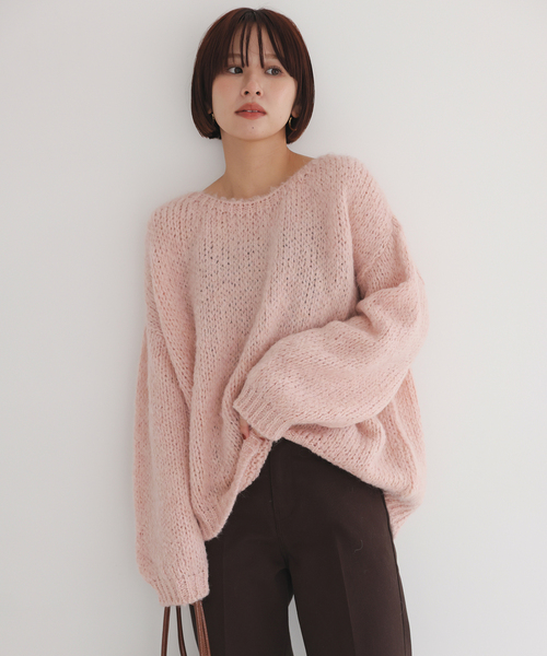 TRICOTS JEAN MARC（トリコットジーンマルク）の「《追加》TRICOTS JEAN MARC/トリコットジーンマルク SLOBE別注 PO KNIT（ニット/セーター・レディース・ホワイト/ライトグレー/カーキ/ピンク・FREE）」の10枚目の写真