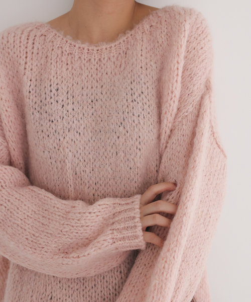 TRICOTS JEAN MARC（トリコットジーンマルク）の「《追加》TRICOTS JEAN MARC/トリコットジーンマルク SLOBE別注 PO KNIT（ニット/セーター・レディース・ホワイト/ライトグレー/カーキ/ピンク・FREE）」の13枚目の写真