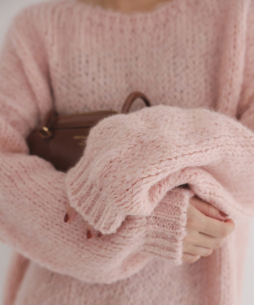 TRICOTS JEAN MARC（トリコットジーンマルク）の「《追加》TRICOTS JEAN MARC/トリコットジーンマルク SLOBE別注 PO KNIT（ニット/セーター・レディース・ホワイト/ライトグレー/カーキ/ピンク・FREE）」の14枚目の写真