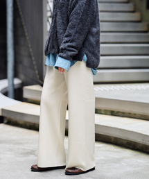 ウールスムースストレートパンツ