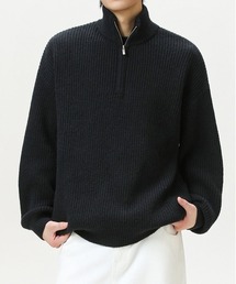 DSルーズフィットハーフジップニット