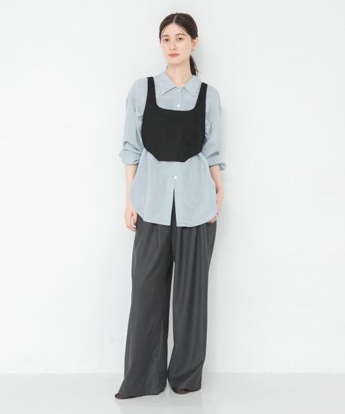 URBAN RESEARCH(アーバンリサーチ)の「『UR TECH SMOOTHLUXE』ウール混タックギャザーストレートパンツ(その他パンツ・レディース・ベージュ系その他/ライトグレー/チャコールグレー/ブルー系その他・40/38/36)」の11枚目の写真
