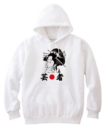 NIPOP（ニポップ） プルパーカー スウェット 裏毛 芸者 和 イラスト プリント インバウンド お土産 トップス レディース ユニセックス