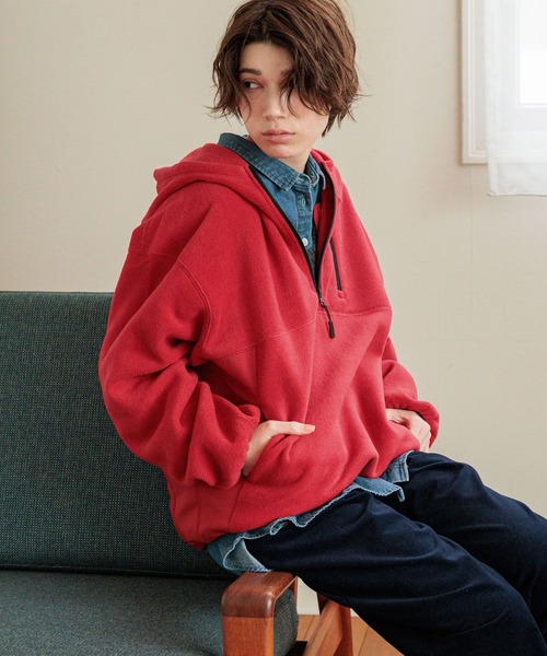 niko and...(ニコアンド)の「ソフトフリースBOYSZIPパーカー(パーカー・レディース・チャコール/ベージュ/パープル/レッド・MEDIUM/LARGE)」の1枚目の写真