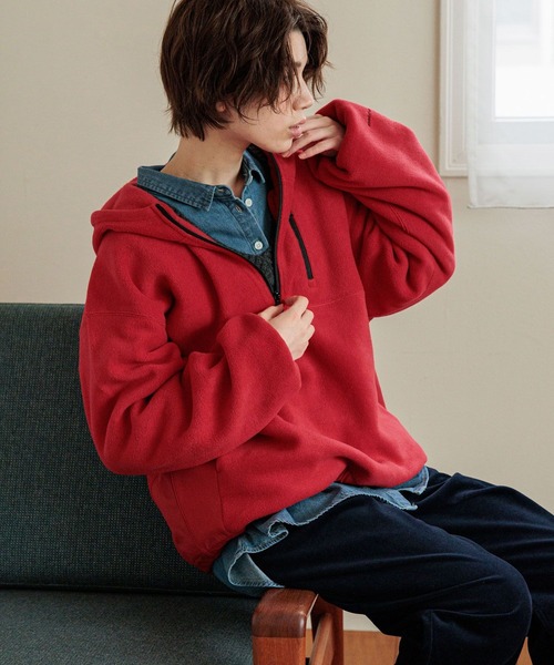 niko and...(ニコアンド)の「ソフトフリースBOYSZIPパーカー(パーカー・レディース・チャコール/ベージュ/パープル/レッド・MEDIUM/LARGE)」の11枚目の写真