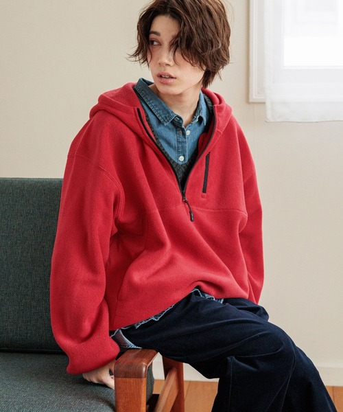 niko and...(ニコアンド)の「ソフトフリースBOYSZIPパーカー(パーカー・レディース・チャコール/ベージュ/パープル/レッド・MEDIUM/LARGE)」の12枚目の写真