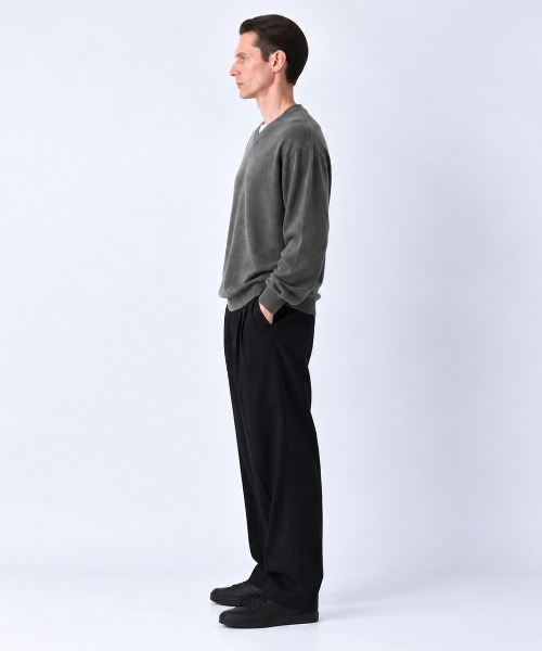 markaware(マーカウェア)の「【MARKAWARE/マーカウェア】 別注TRIPLE PLEATED WIDE TROUSERS ORGANIC WOOL SURVIVAL CLOTH(スラックス・メンズ・ブラック/グリーン・1/2/3)」の7枚目の写真