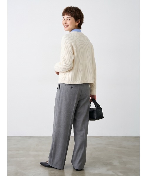 Sew loop(ソーループ)の「ダブルZIP長袖リブニットカーディガン(カーディガン/ボレロ・レディース・グレー/ピンク/オレンジ/アイボリー・FREE)」の9枚目の写真
