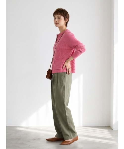 Sew loop(ソーループ)の「ダブルZIP長袖リブニットカーディガン(カーディガン/ボレロ・レディース・グレー/ピンク/オレンジ/アイボリー・FREE)」の12枚目の写真