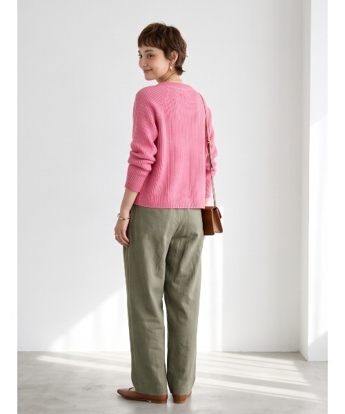 Sew loop(ソーループ)の「ダブルZIP長袖リブニットカーディガン(カーディガン/ボレロ・レディース・グレー/ピンク/オレンジ/アイボリー・FREE)」の14枚目の写真