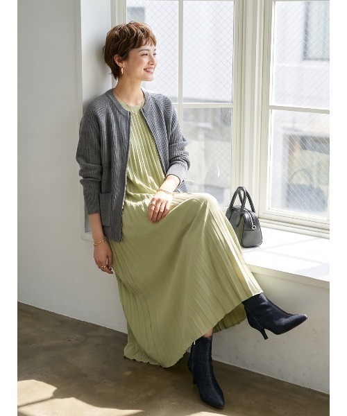 Sew loop(ソーループ)の「ダブルZIP長袖リブニットカーディガン(カーディガン/ボレロ・レディース・グレー/ピンク/オレンジ/アイボリー・FREE)」の18枚目の写真