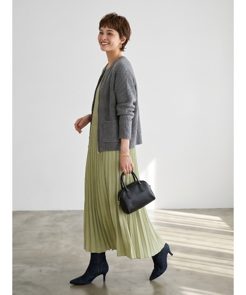Sew loop(ソーループ)の「ダブルZIP長袖リブニットカーディガン(カーディガン/ボレロ・レディース・グレー/ピンク/オレンジ/アイボリー・FREE)」の19枚目の写真
