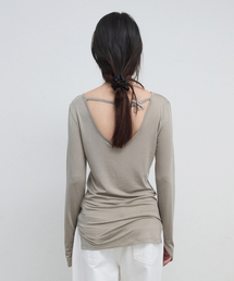 BACK HOLE TOP_KHAKI