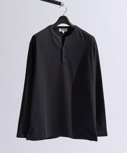ABAHOUSE(アバハウス)の「【快適速乾】ALL SEASON COTTON Vネック スキッパーTシャツ / ヘンリーネック(Tシャツ/カットソー・メンズ・ホワイト/ブラック/グレイッシュベージュ/グレイッシュブルー・44/46/48)」の2枚目の写真