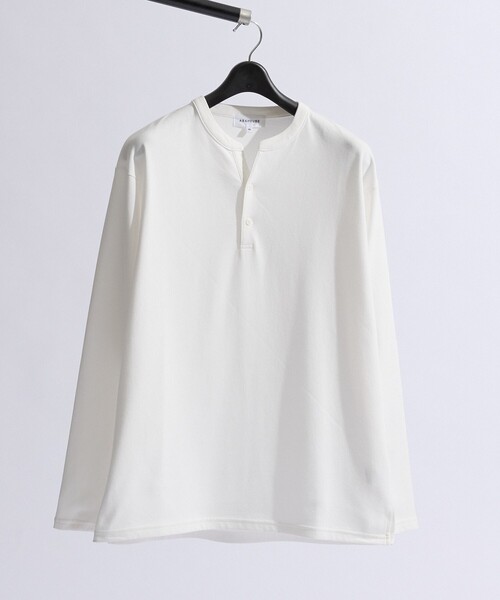 ABAHOUSE(アバハウス)の「【快適速乾】ALL SEASON COTTON Vネック スキッパーTシャツ / ヘンリーネック(Tシャツ/カットソー・メンズ・ホワイト/ブラック/グレイッシュベージュ/グレイッシュブルー・44/46/48)」の6枚目の写真