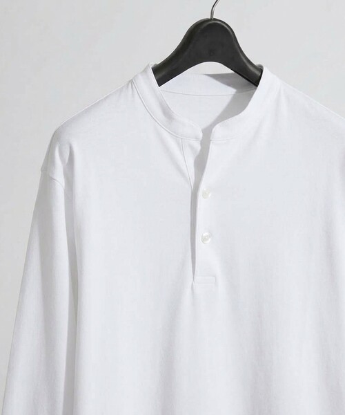 ABAHOUSE(アバハウス)の「【快適速乾】ALL SEASON COTTON Vネック スキッパーTシャツ / ヘンリーネック(Tシャツ/カットソー・メンズ・ホワイト/ブラック/グレイッシュベージュ/グレイッシュブルー・44/46/48)」の11枚目の写真