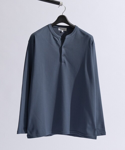 ABAHOUSE(アバハウス)の「【快適速乾】ALL SEASON COTTON Vネック スキッパーTシャツ / ヘンリーネック(Tシャツ/カットソー・メンズ・ホワイト/ブラック/グレイッシュベージュ/グレイッシュブルー・44/46/48)」の16枚目の写真