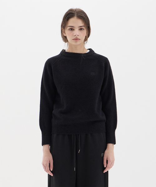 DANGLEDROP（ダングルドロップ）の「DGDP スクエア刺繍ラウンドニット_ブラック（ニット/セーター・レディース・その他・FREE）」の3枚目の写真