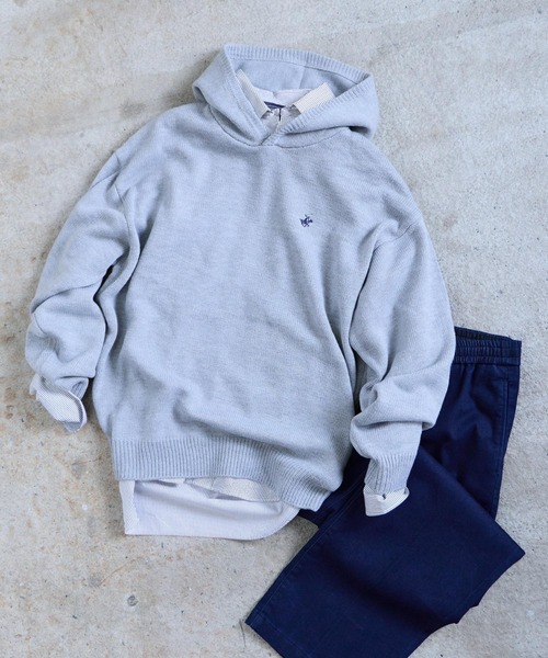 GLOBAL WORK(グローバルワーク)の「【BEVERLY HILLS POLO CLUB】UNISEX/フーディニット/685519(ニット/セーター・メンズ・ブラック/杢グレー・SMALL/MEDIUM/LARGE)」の2枚目の写真