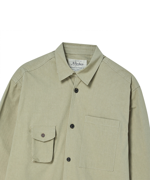Beyond Closet（-）の「[COLLECTION LINE] ガーメントダイミリタリーオーバーシャツ ベージュ（シャツ/ブラウス・メンズ・その他・MEDIUM/LARGE）」の4枚目の写真