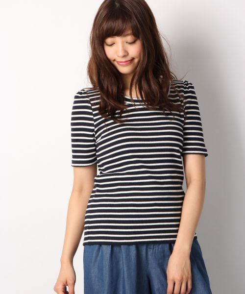 Heather（ヘザー）の「テレコパワショルTシャツ　716587　（Tシャツ/カットソー・レディース・ネイビー/オフホワイト/グレー/ホワイト系その他/ピンク系その他/マルチ・FREE）」の4枚目の写真