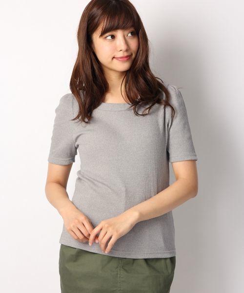Heather（ヘザー）の「テレコパワショルTシャツ　716587　（Tシャツ/カットソー・レディース・ネイビー/オフホワイト/グレー/ホワイト系その他/ピンク系その他/マルチ・FREE）」の3枚目の写真