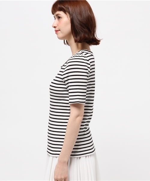 Heather（ヘザー）の「テレコパワショルTシャツ　716587　（Tシャツ/カットソー・レディース・ネイビー/オフホワイト/グレー/ホワイト系その他/ピンク系その他/マルチ・FREE）」の7枚目の写真