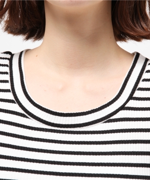 Heather（ヘザー）の「テレコパワショルTシャツ　716587　（Tシャツ/カットソー・レディース・ネイビー/オフホワイト/グレー/ホワイト系その他/ピンク系その他/マルチ・FREE）」の9枚目の写真