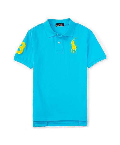 POLO RALPH LAUREN CHILDRENSWEAR(ポロ ラルフ ローレン チルドレンズウェア)の「Big Pony コットン メッシュ ポロシャツ(ポロシャツ・キッズ・ホワイト/イエロー/ターコイズブルー/ベージュ系1・3T/4T)」の1枚目の写真