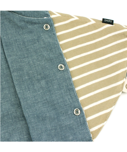 SHIPS KIDS（シップスキッズ）の「SHIPS KIDS:ボーダー/シャンブレー リバーシブル マント（girls)（ポンチョ・キッズ・オフホワイト/ライトグレー/ベージュ・ONE SIZE）」の7枚目の写真