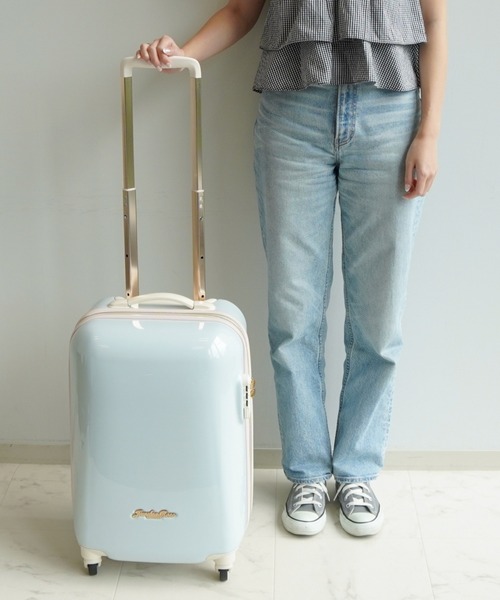 Jewelna Rose（ジュエルナローズ）の「キャンディポケットスーツケース 27～34L 機内持ち込み 39871（スーツケース/キャリーバッグ・レディース・サックスブルー/ライトピンク/ライトグレー/ネイビー/グレー/イエロー/ラベンダー/ターコイズブルー/アイボリー/スカイブルー系/オレンジ/スモークピンク/ベビーピンク・SMALL）」の17枚目の写真