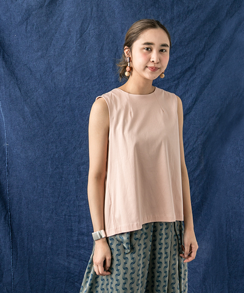 WORK NOT WORK URBAN RESEARCH(ワークノットワークアーバンリサーチ)の「WORK NOT WORK バックタックポンチノースリーブ(Tシャツ/カットソー・レディース・ネイビー/ホワイト/ピンク・FREE)」の1枚目の写真