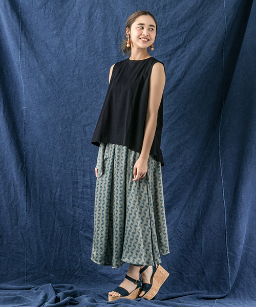 WORK NOT WORK URBAN RESEARCH(ワークノットワークアーバンリサーチ)の「WORK NOT WORK バックタックポンチノースリーブ(Tシャツ/カットソー・レディース・ネイビー/ホワイト/ピンク・FREE)」の5枚目の写真