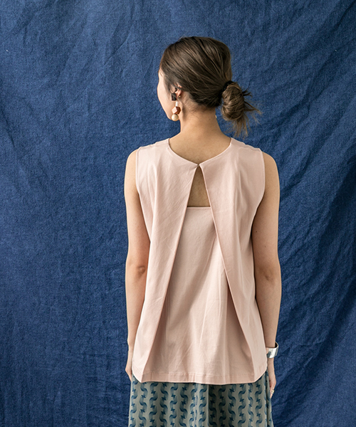 WORK NOT WORK URBAN RESEARCH(ワークノットワークアーバンリサーチ)の「WORK NOT WORK バックタックポンチノースリーブ(Tシャツ/カットソー・レディース・ネイビー/ホワイト/ピンク・FREE)」の8枚目の写真