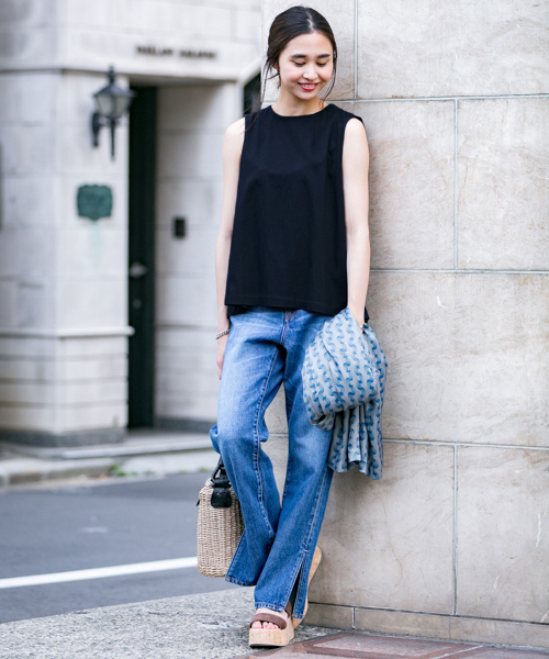 WORK NOT WORK URBAN RESEARCH(ワークノットワークアーバンリサーチ)の「WORK NOT WORK バックタックポンチノースリーブ(Tシャツ/カットソー・レディース・ネイビー/ホワイト/ピンク・FREE)」の19枚目の写真