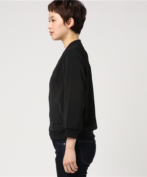 Honeys（ハニーズ）の「リブブルゾン（ブルゾン・レディース・ネイビー/ブラック/ライトピンク/カーキ/グレー・L/M）」の12枚目の写真