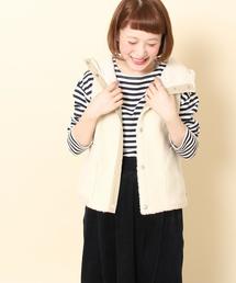 coen | 【昨年大ヒット・追加予約】フーデッドボアベスト(ベージュ→WEB限定)(ベスト)