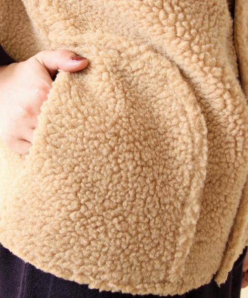 coen（コーエン）の「【昨年大ヒット・追加予約】フーデッドボアベスト(ベージュ→WEB限定)（ベスト・レディース・ベージュ/ネイビー/オフホワイト・LARGE/MEDIUM）」の8枚目の写真